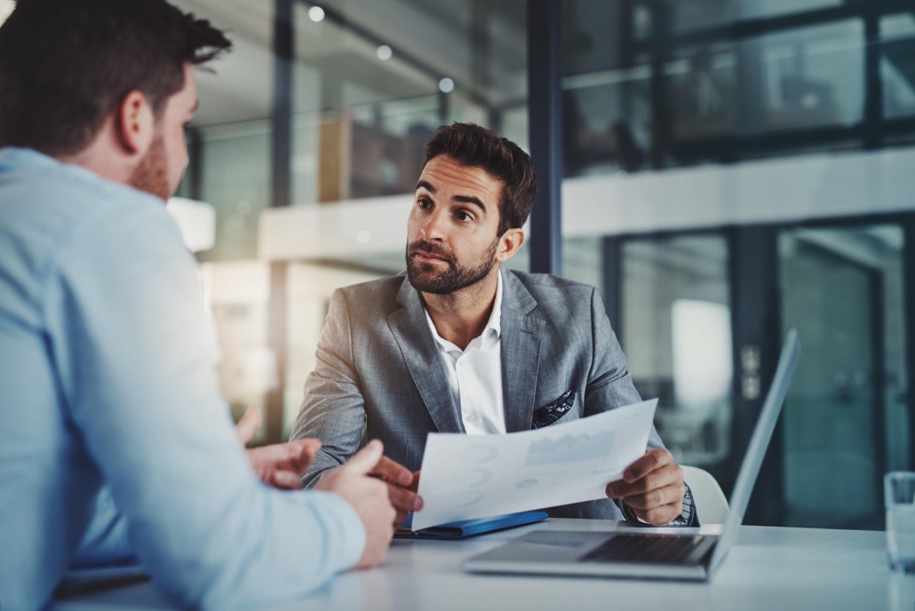 Man getting tax consulting from CPA